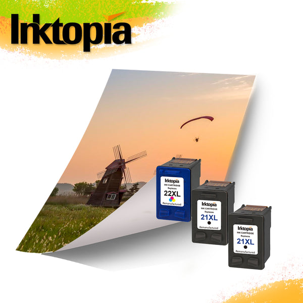 Inktopia Remanufactured Ink Cartridge Replacement for HP 21XL  C9351AN ( 2 Black, 1 Tricolor, 3 pk )