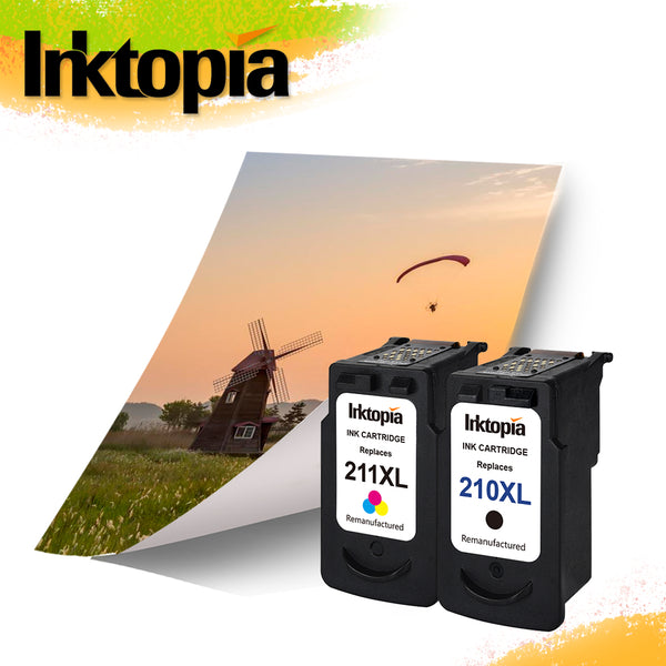 Inktopia Remanufactured Ink Cartridge Replacement for Canon PG 210XL CL211XL (1 Black,1 Color) Comptaible with Canon IP2700 IP2702 MP240 MP250 MP270 MP280 MP490 MP495 MP499 MX320 MX330 MX340 MX350 ect