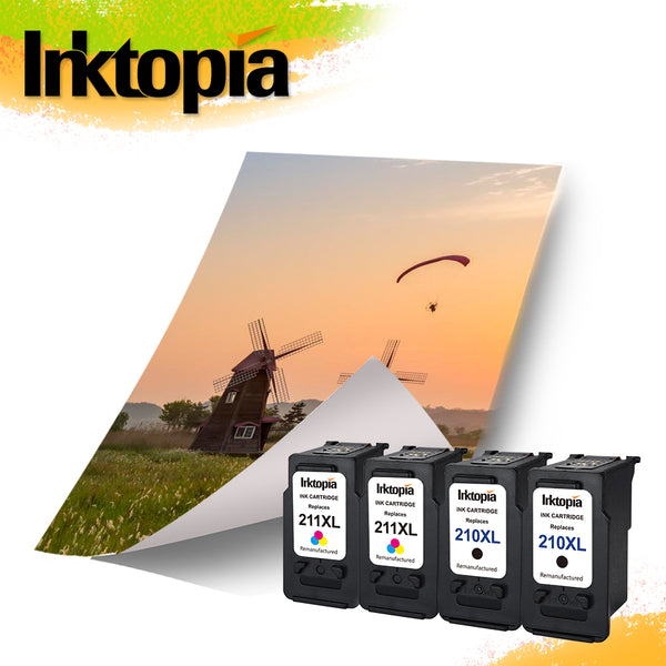 2 Sets Remanufactured Ink Cartridge Replacement for Canon PG 210XL CL 211XL (2 Black,2 Color) Comptaible with Canon PIXMA IP2700 IP2702 MP240 MP250 MP280 MP490 MP495 MP499 MX320 MX330 MX360 MX420 ect