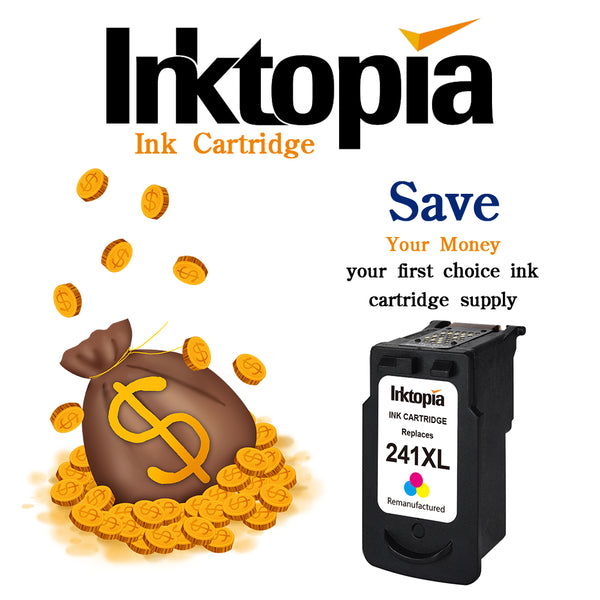 Inktopia Remanufactured Ink Cartridge Replacement for Canon 241 XL CL 241XL (1 Color) with Ink Level Indicator Used in Canon PIXMA MG3620 MG3520 MG3220 MG2220 MG2120 MX532 MX472 MX432 MX452 TS5120