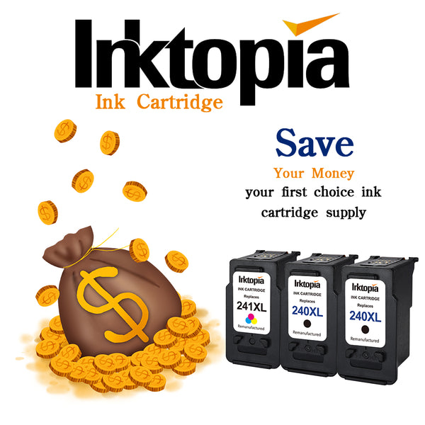 3 Pack Remanufactured Ink Cartridge Replacement for Canon 240XL PG 240 XL and CL 241XL (2Black,1Color) with Ink Level Indicator Used in PIXMA 2120 2220 3120 3220 4120 4220 MX372 432 512