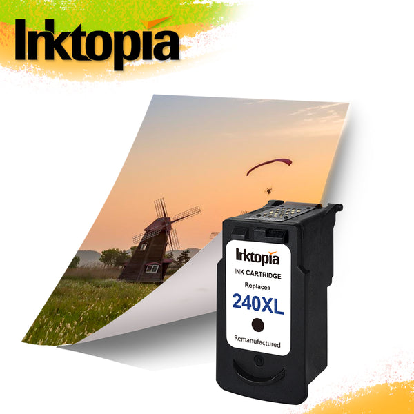Remanufactured Ink Cartridge Replacement for Canon 240XL 240 XL PG 240XL (Single Black) with Ink Level Indicator Used in Canon PIXMA 2120 2220 3120 3220 4120 4220 MX372 432 512