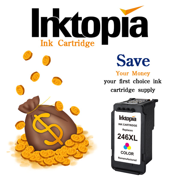Inktopia Remanufactured Ink Cartridge Replacement for Canon 246XL CL 246 XL (Single Color) High Yield for Canon PIXMA MG2520 MG2920 MG2922 MG2924 MG2420 MG2522 MG2525 MG3020 MG2555 MX490 MX492