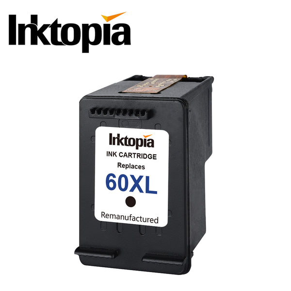 Inktopia Remanufactured Ink Cartridge Replacement for HP 60XL 60 XL High Yield D8J61BN CC641WN CC644WN (2 Black) 2 Pack for Photosmart C4680 D110 Deskjet D2680 F2430 F4210 Printer