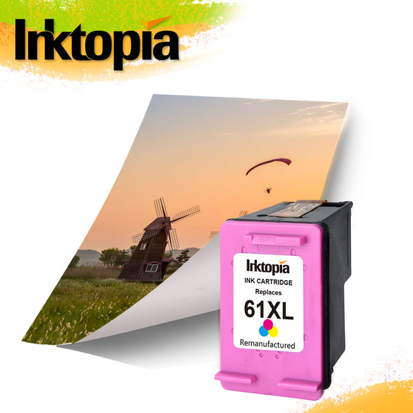 Inktopia Remanufactured Replacement for HP 61XL 61 XL Ink Cartridge, 1 Tricolor, for HP Envy 4500 4502 5530 5534 for HP Deskjet 1000 1050 1512 2540 3050 3510 for HP Officejet 2620 4630 4632 Printer