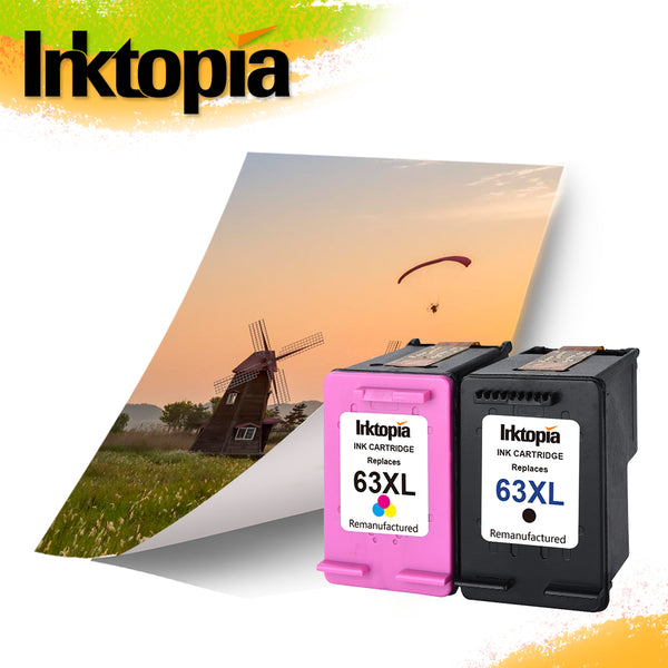 Inktopia Remanufactured Ink Cartridge Replacement for HP 63XL 63 XL Black and Color use with HP Officejet 5255 5258 3830 3833 4650 Envy 4520 4516 DeskJet 1112 2132 3633 3634 Printer