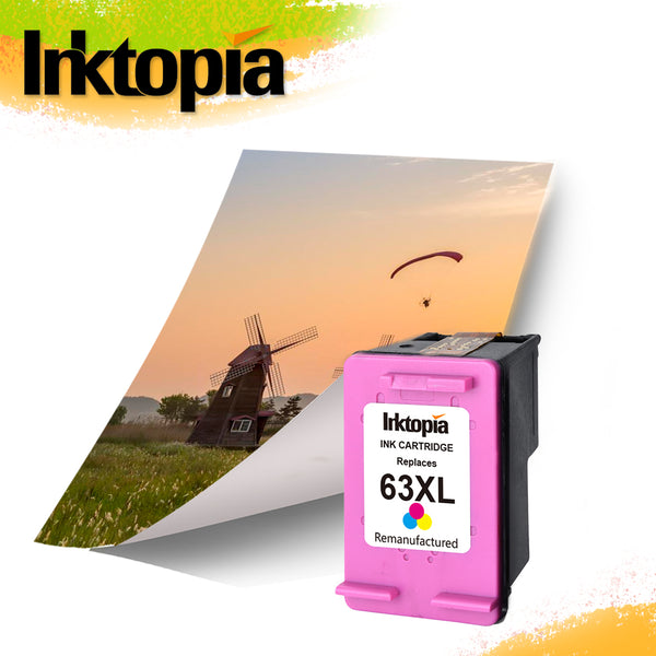 Inktopia Remanufactured Ink Cartridge for HP 63XL Updated Chip High Yield,1 Tri-color, Ink Level Display Used in Envy 4520 4516 Officejet 4650 3830 3831 4655 5255 5258 Deskjet 2130 1112 3630 3633 3634