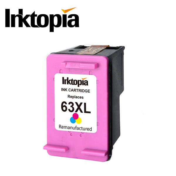 Inktopia Remanufactured Ink Cartridge for HP 63XL Updated Chip High Yield,1 Tri-color, Ink Level Display Used in Envy 4520 4516 Officejet 4650 3830 3831 4655 5255 5258 Deskjet 2130 1112 3630 3633 3634
