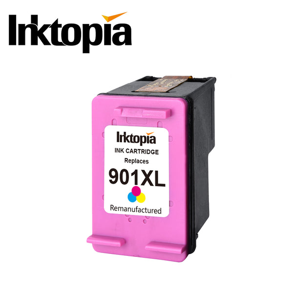 Inktopia Remanufactured Ink Cartridge for HP 901 XL 901XL High Yield Used in HP Officejet 4500 J4500 J4524 J4535 J4540 J4550 J4580 J4660 J4680 J4680C G510a G510g Printer (1 Black, 1 Tri-Color)