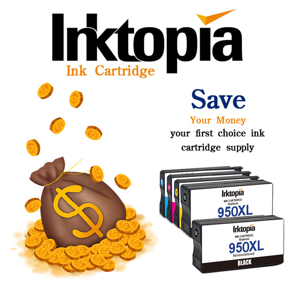 Inktopia Remanufactured Ink Cartridge Replacement for HP 950XL 951XL 950 XL 951 XL for HP Officejet Pro 8100 8600 8610 8615 8620 8625 8630 8640 251dw High Yield (Black Cyan Magenta Yellow, 5 Pack)
