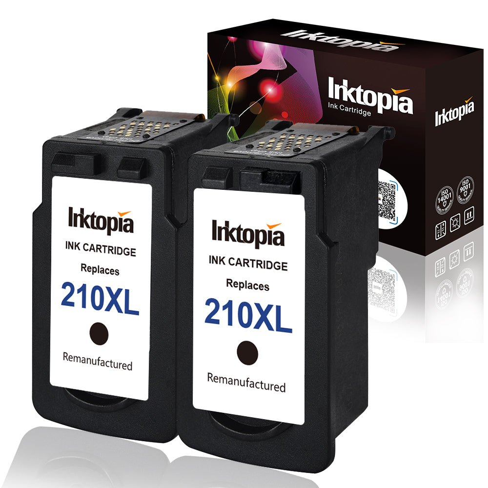 Inktopia Remanufactured Ink Cartridge Replacement for Canon PG 210XL 210 (2 Black) Comptaible with MP495 MP250 MX320 MX410 iP2702 MP280 MX340 MX330 MP240 iP2700 MX420 MP270 MX360 MP490 MP480 MX350 ect
