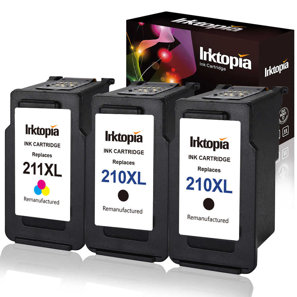 Inktopia Remanufactured Ink Cartridge Replacement for Canon PG 210XL CL 211XL (2 Black,1 Color) Used in Canon PIXMA MP495 IP2702 MP230 MP240 MP250 MP280 MP480 MP490 MP499 MX330 MX340 MX350 MX410 MX420