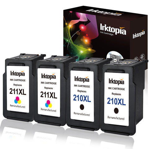 2 Sets Remanufactured Ink Cartridge Replacement for Canon PG 210XL CL 211XL (2 Black,2 Color) Comptaible with Canon PIXMA IP2700 IP2702 MP240 MP250 MP280 MP490 MP495 MP499 MX320 MX330 MX360 MX420 ect