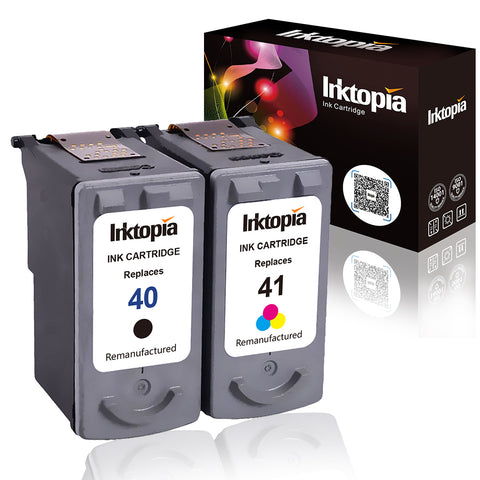2 Pack Remanufactured High Yield Ink Cartridge Replacement for Canon PG 40 CL 41 0615B002 0617B002 (1 Black 1 Color) Comptaible with Canon PIXMA MP140 MP150 MP160 MP170 MP180 MP190 MP210 MX300 ect