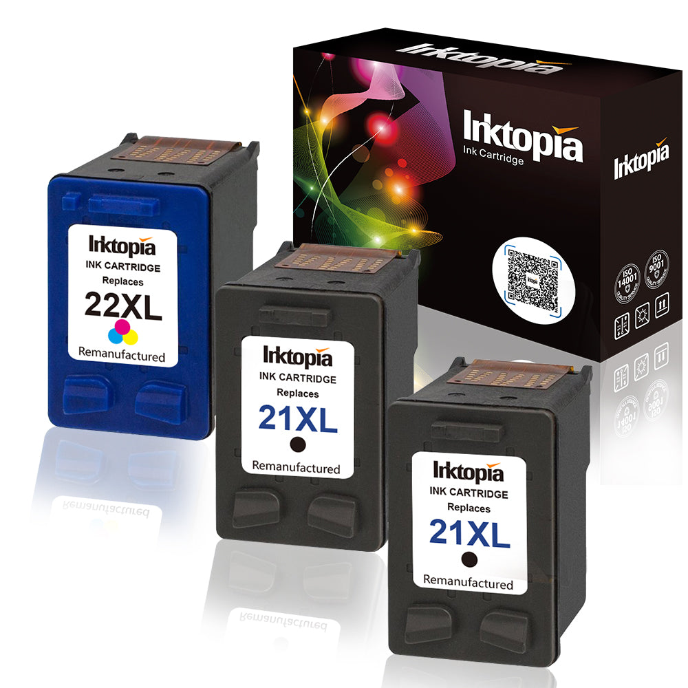 Inktopia Remanufactured Ink Cartridge Replacement for HP 21XL  C9351AN ( 2 Black, 1 Tricolor, 3 pk )