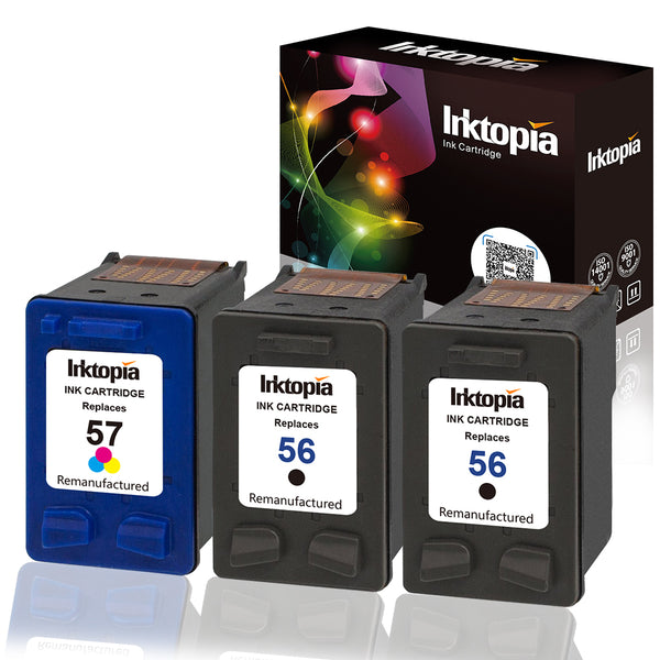 Inktopia Remanufactured Replacement for HP 56 57 Ink Cartridges Used for HP Deskjet 5150 5550 5650 5850 Photosmart 7260 7350 7450 7550 7660 7960 Officejet 4215 PSC 1210