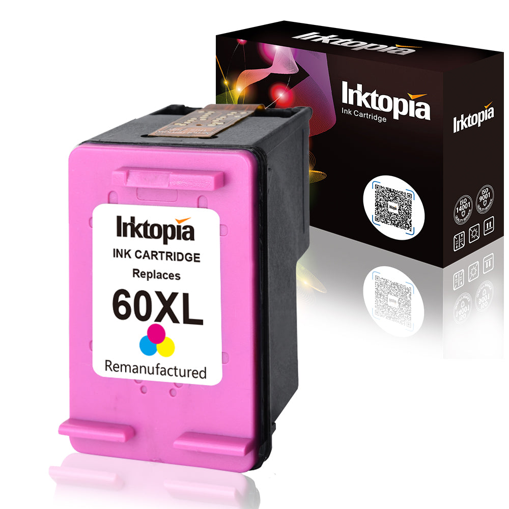 Inktopia Remanufactured Ink Cartridges Replacement for HP 60XL 60 XL CB336WN CB338WN High Yield for HP Photosmart C4680 D110 Deskjet D2680 F2430 F4210 Printer