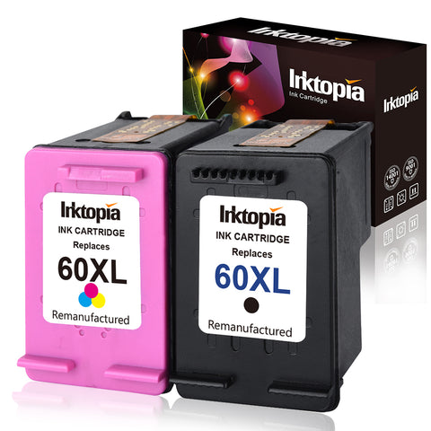 Inktopia Remanufactured Ink Cartridges Replacement for HP 60XL 60 XL CB336WN CB338WN High Yield (1 Black, 1 Tri-Color) for HP Photosmart C4680 D110 Deskjet D2680 F2430 F4210 Printer