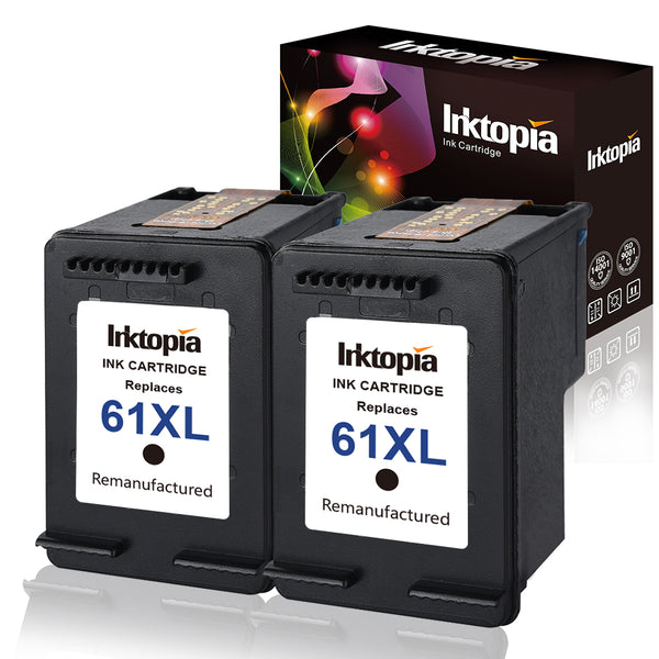 Inktopia Remanufactured for HP 61 Ink Cartridges High Yield Ink Level Display for HP Envy 4500 5530 5534 HP Deskjet 1000 1512 2540 3050 3510 HP Officejet 4630 2620 4632 Printer
