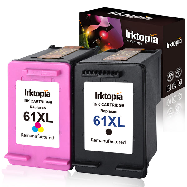 Inktopia Remanufactured for HP 61 Ink Cartridges High Yield Ink Level Display for HP Envy 4500 5530 5534 HP Deskjet 1000 1512 2540 3050 3510 HP Officejet 4630 2620 4632 Printer