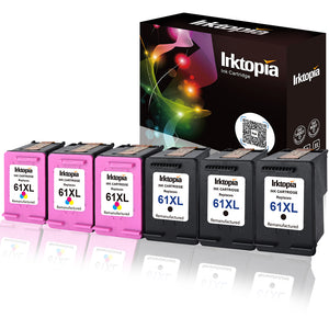 Inktopia 6 Pack Remanufactured Ink Cartridge Replacement for 61XL 61 XL High Yield (3 Black and 3 Tricolor) Used in Officejet 4630 4632 4635 Deskjet 1010 2549 2540 2542 3050 Envy 5530 4500 5530 4501