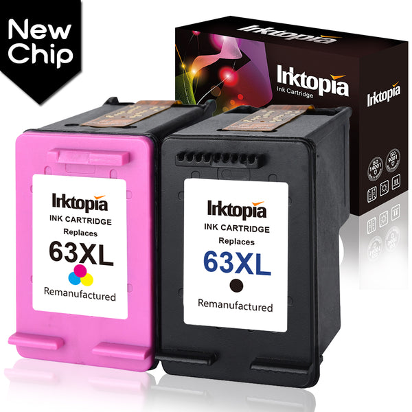 Inktopia Remanufactured Ink Cartridge Replacement for HP 63XL 63 XL Black and Color use with HP Officejet 5255 5258 3830 3833 4650 Envy 4520 4516 DeskJet 1112 2132 3633 3634 Printer