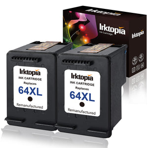 Inktopia Remanufactured Ink Cartridge Replacement for HP 64XL 64 XL for HP Envy Photo 6252 6255 6258 7155 7158 7164 7855 7858 7864 Printers (2 Black)