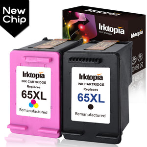 Inktopia Remanufactured for HP 65 XL 65XL Ink Cartridge (1 Black and 1 Tri-Color) Combo Pack