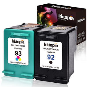 Inktopia Remanufactured Ink Cartridge Replacement for HP 92 and 93 C9513FN C9362WN C9361WN (1 Black, 1 Tri-Color) 2 Pack