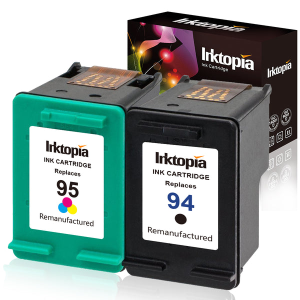 Inktopia Remanufactured Ink Cartridges Replacement for HP 94 and HP 95 C9354BN C8765WN C8766WN for HP Officejet 150 100 H470 9800 7310 7210, Deskjet 460, PSC 1610 2355, 2 Pack (1 Black, 1 Tri-Color)